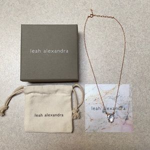 Leah Alexandra Rose Gold Teardrop Crystal Necklace